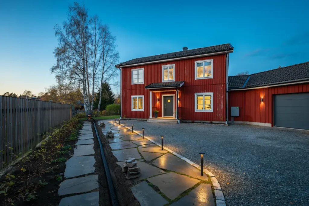 installera utebelysning runt huset s ker planering r tt kabel och smart styrning
